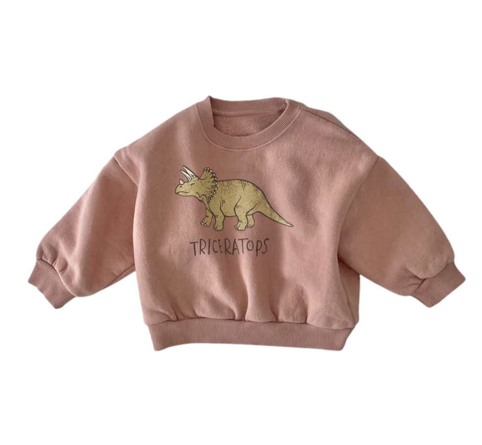 Triceratops Pink Sweatshirt
